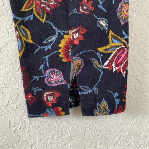 Topshop Navy Floral Skinny Dress Pants Size 6 - Picture 8 of 9
